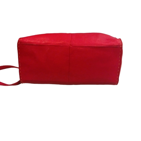 Vintage Fossil Red Leather Clutch Shoulder Bag - Picture 4 of 10